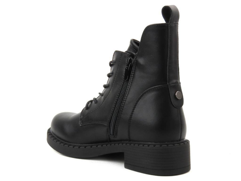 Botki damskie ze skóry ekologicznej - Evento 23BT35-6435, czarne