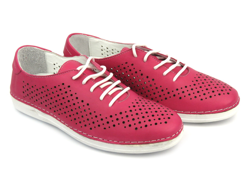 Ażurowe półbuty damskie - Artiker 52C0281, różowe