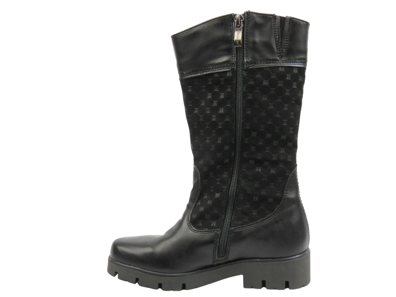 Wygodne skórzane kozaki dziecięce czarne Kornecki 06401