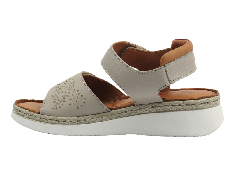 Sandały damskie na koturnie - Artiker 56C0350, szare