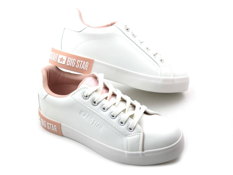 Białe sneakersy damskie z ekoskóry - BIG STAR II274033