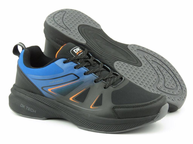 Buty męskie sportowe, adidasy do joggingu z Sofshell - DK VB175005, czarno-niebieskie