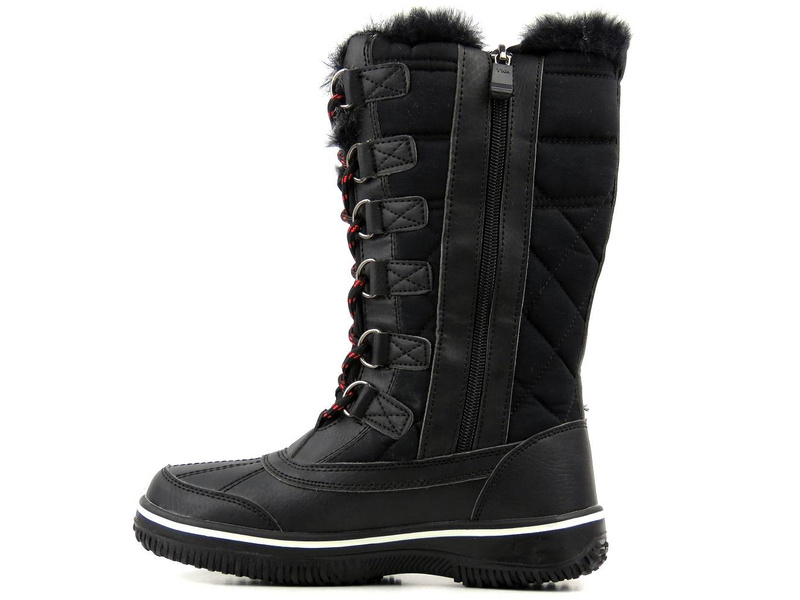 Wysokie, ciepłe śniegowce damskie WATERPROOF - VEMONT 7Z2046C, czarne