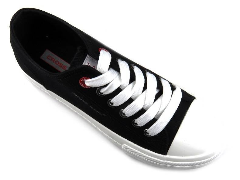 Czarne trampki damskie z grubą, białą podeszwą - Cross Jeans HH2R4021C