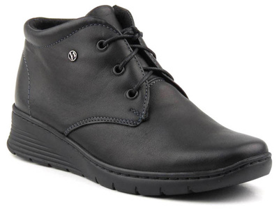 Wygodne, lekkie botki damskie - HELIOS Komfort 504, czarne