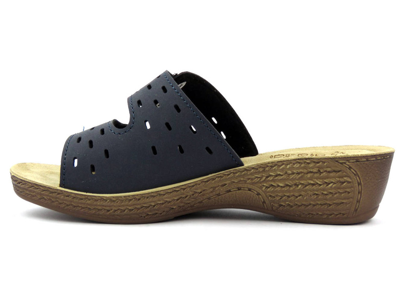 Klapki damskie z przewiewną cholewką - INBLU GL-52, granatowe