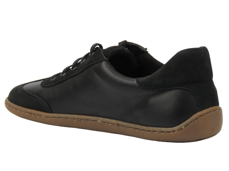 Barefoot skórzane minimalistyczne półbuty damskie czarne Wasak 0744 tegość H