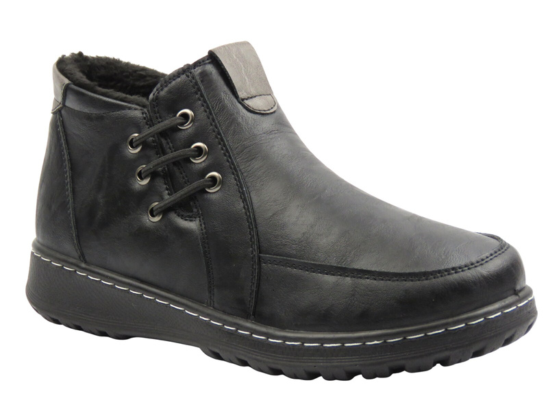 Wsuwane półbuty damskie czarne Potocki 25-90349