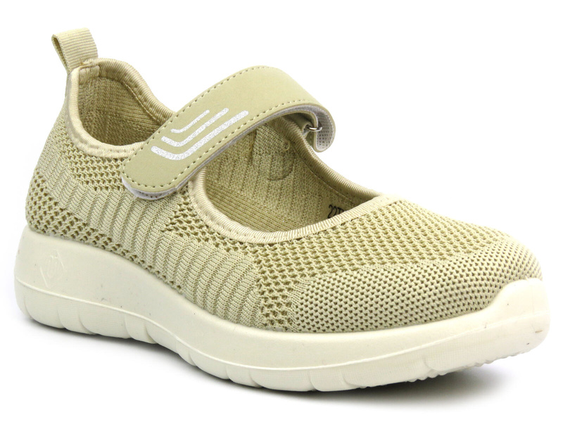 Półbuty damskie na rzep - NEWS 22TX02-4695, beżowe