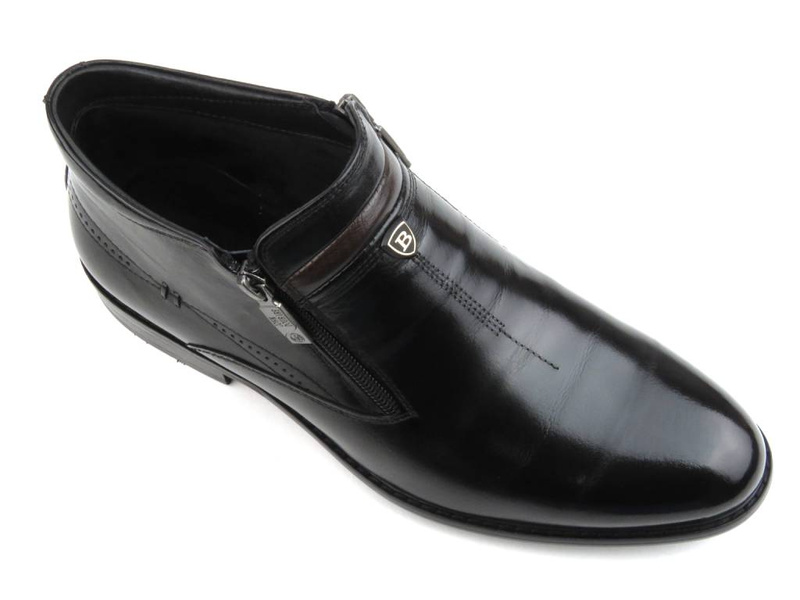 Eleganckie botki męskie na suwak - JOHN DOUBARE YGFR-Z106-306-1, czarne