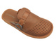 Klapki Męskie ze Skóry Naturalnej PanSzew, brązowe - wsuwane