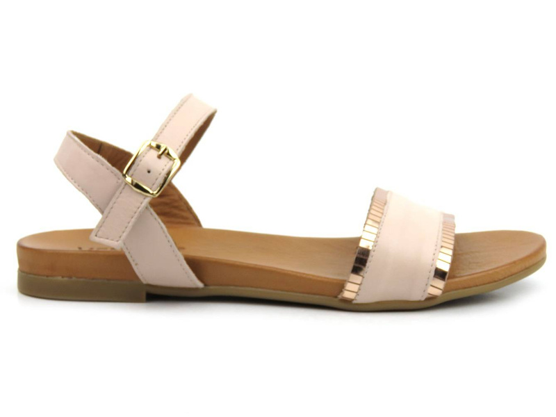 Miękkie sandały damskie na płaskiej podeszwie - VENEZIA 030020685, beżowe