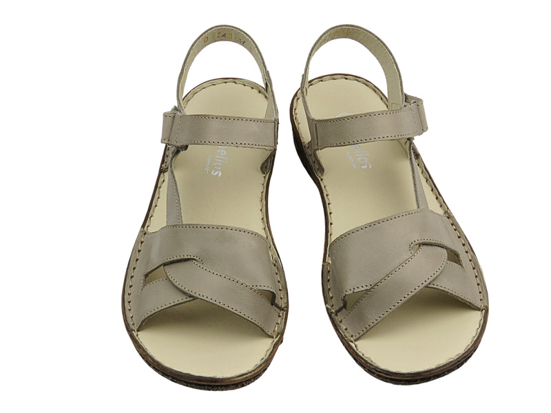 Wygodne sandały damskie polskiej produkcji - Helios Komfort 246S, szare