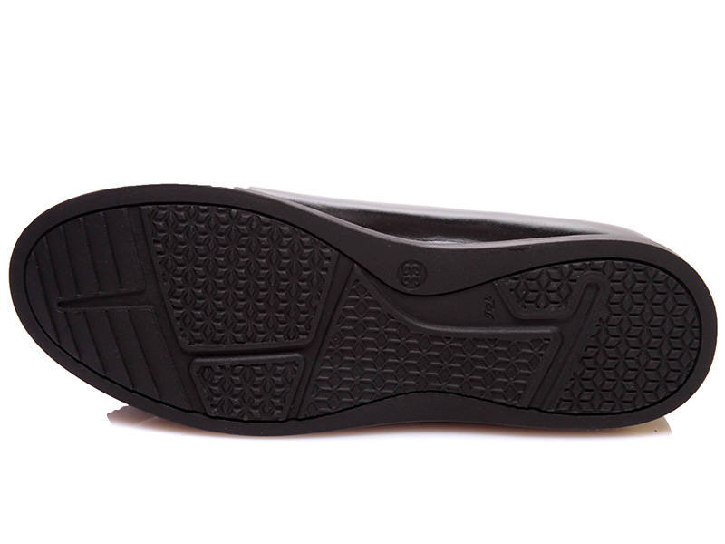 Skórzane, lakierowane baleriny dziecięce - WEESTEP R967254185, czarne