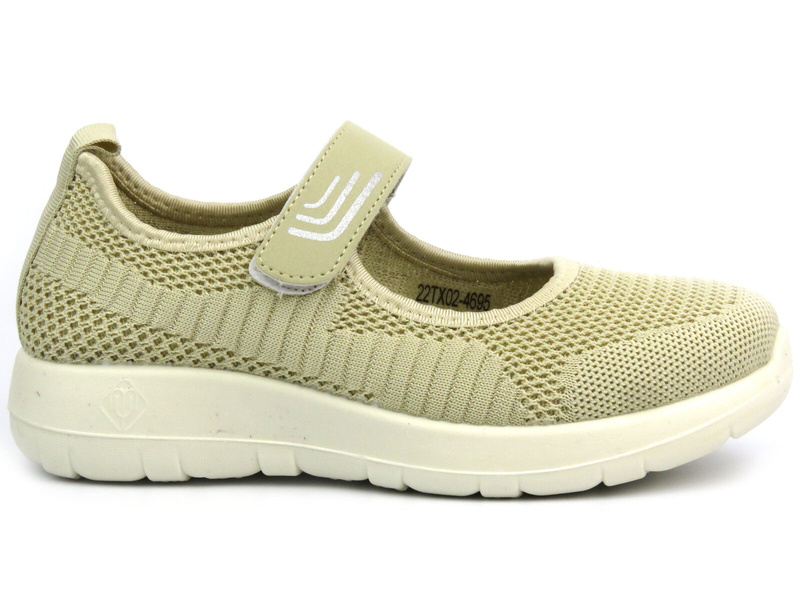 Półbuty damskie na rzep - NEWS 22TX02-4695, beżowe