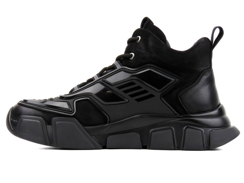 Kosmiczne sneakersy męskie z ociepleniem - JOHN DOUBARE H258-WG-487R, czarne