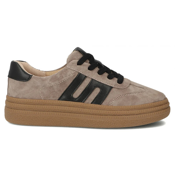 Skórzane sneakersy damskie beżowe Filippo DP7114/25