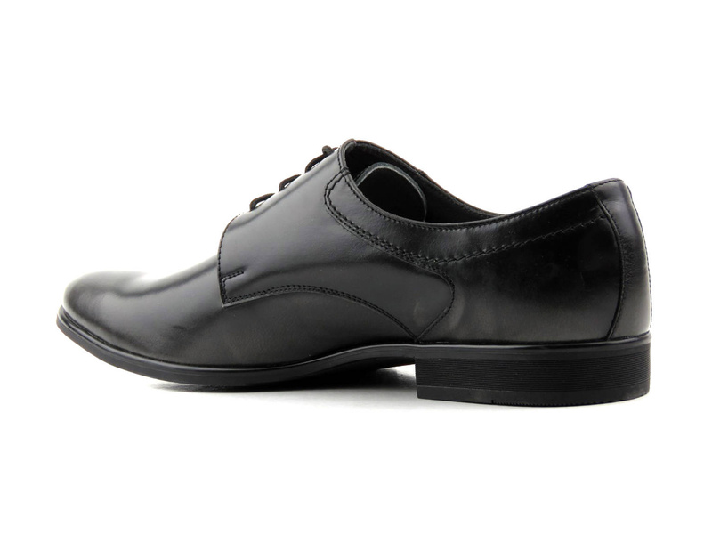 Skórzane półbuty męskie wizytowe MOSKAŁA A116, czarne