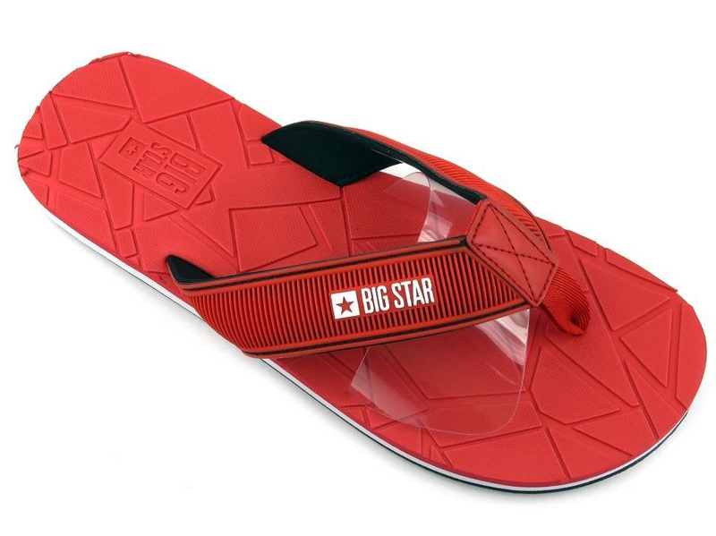 Klapki, japonki męskie Big Star HH174819, czerwone
