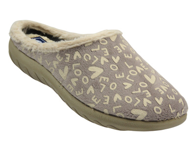 Miękkie kapcie damskie domowe beżowe Inblu ET-32