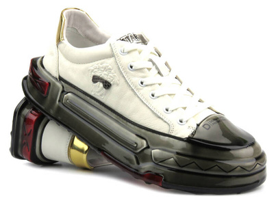 Nowoczesne sneakersy męskie - JOHN DOUBARE 9699, białe