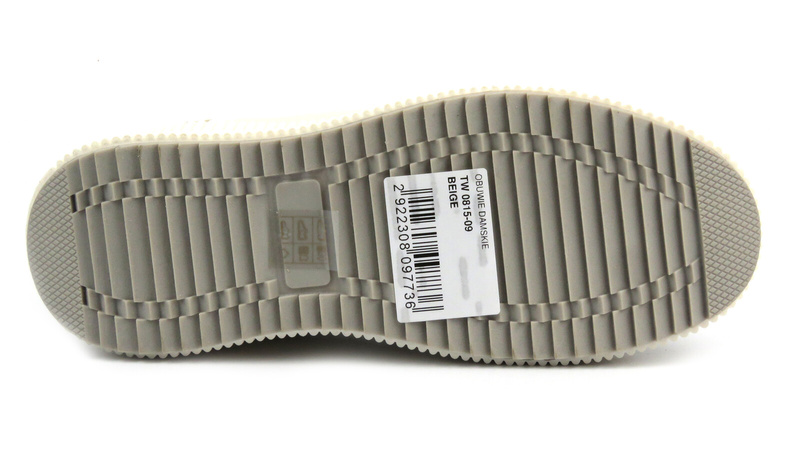 Buty sportowe damskie na platformie - BRIVIDO SHOES TW0815-09, beżowe