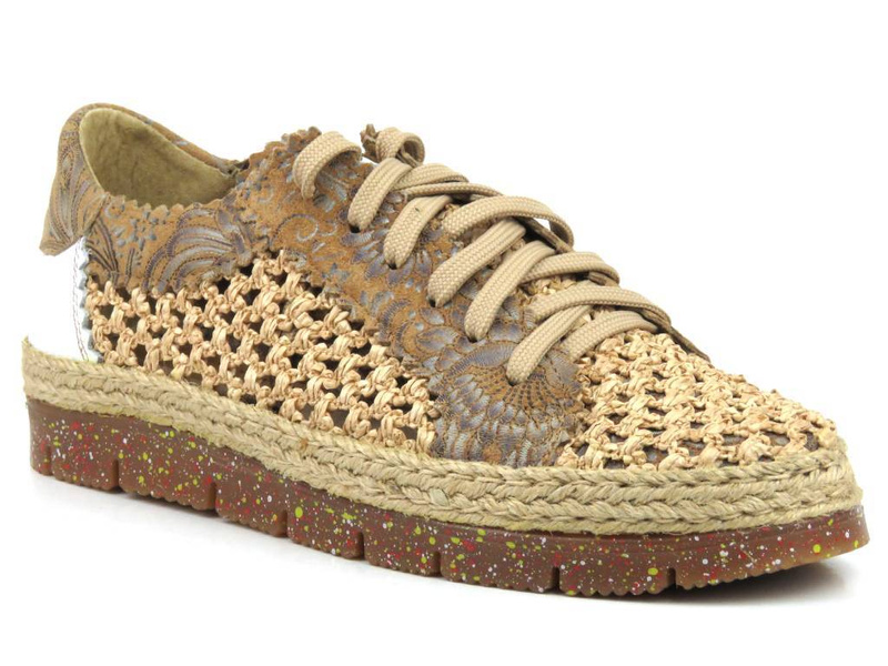 Półbuty damskie ażurowe - Maciejka 05897-04, beżowe