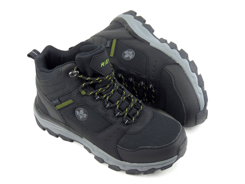 Trekkingi męskie z membraną TEX - RIEKER 670019-01, czarne