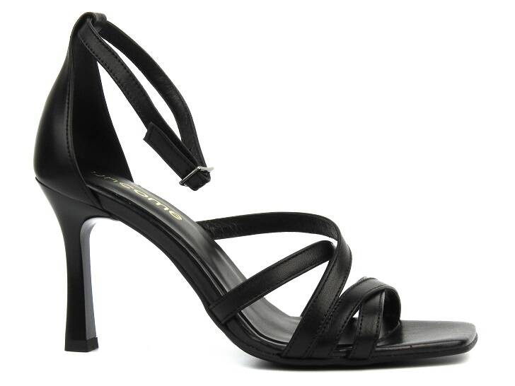 Sandały damskie na obcasie- UNCOME 38400, czarne