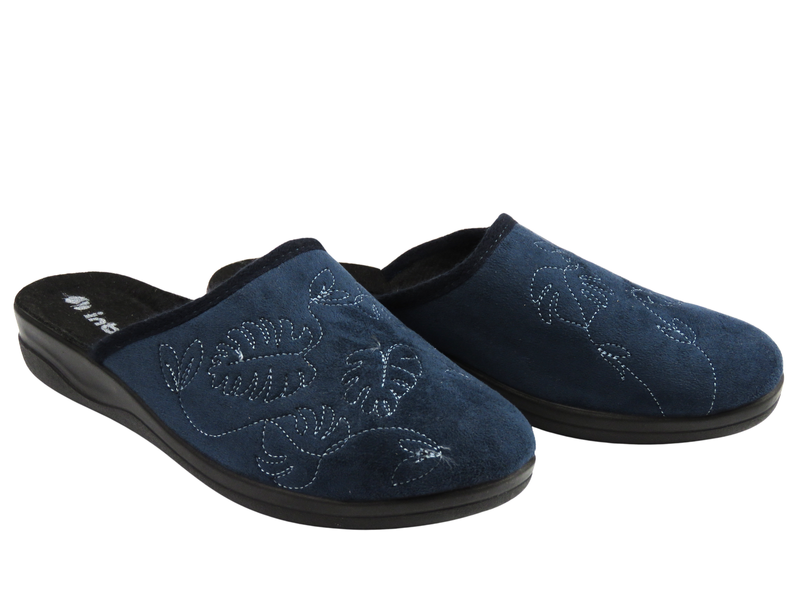 Miękkie kapcie damskie domowe Inblu LV-18, granatowe
