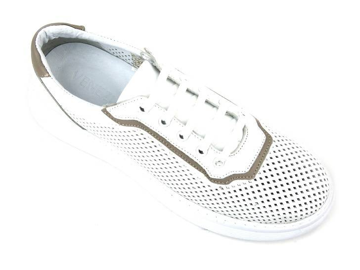 Sneakersy damskie ażurowe - VENEZIA SW523, białe