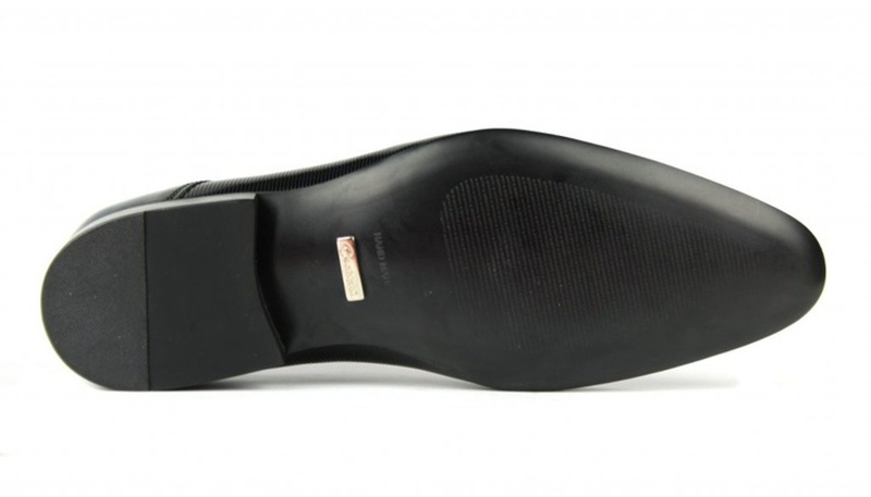 Derby męskie lakierowane polskiej marki Conhpol 3612, czarne