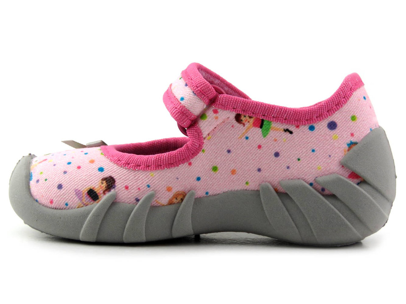 Kapcie dziecięce na rzepy - BEFADO 109P248, różowe w baletnice