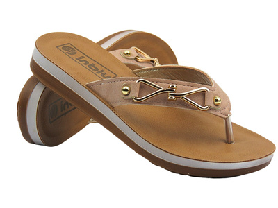 Japonki damskie ze zdobieniami- INBLU ZO-12, różowe