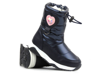 Ocieplane śniegowce dziecięce na suwak - AMERICAN CLUB XD 111/23, granatowe