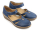 Skórzane półbuty damskie z wycięciami - HELIOS Komfort 364, granatowe