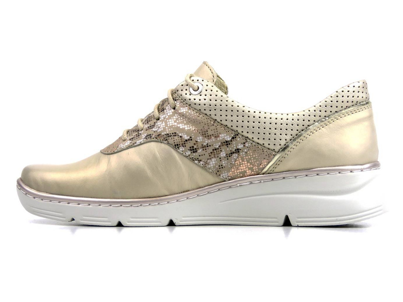 Półbuty damskie, sneakersy polskiej produkcji - HELIOS Komfort 396, złote