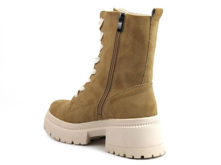 Karmelowe botki, trapery damskie Potocki 23-21069, jasnobrązowe