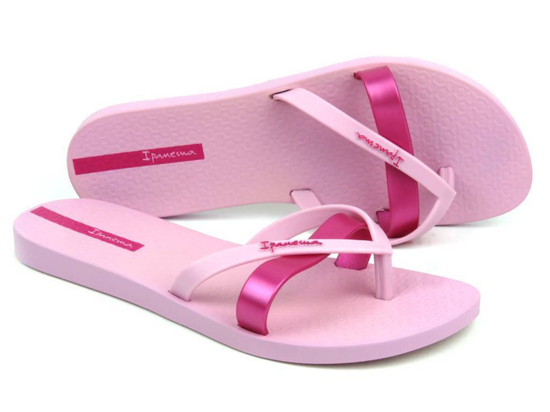 Gumowe japonki-klapki damskie IPANEMA 81805, metaliczny róż