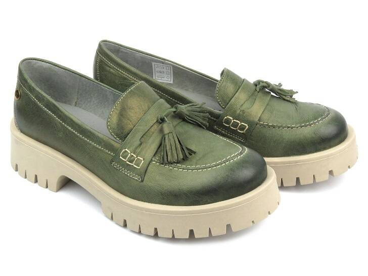 Półbuty, loafersy damskie MACIEJKA 5497S-09, zielone