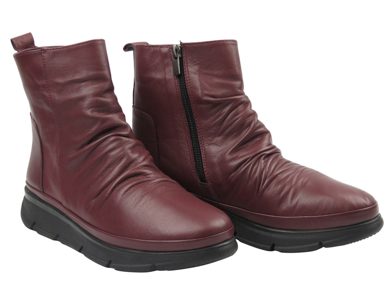 Botki damskie Nika Komfort 0452-505, burgund