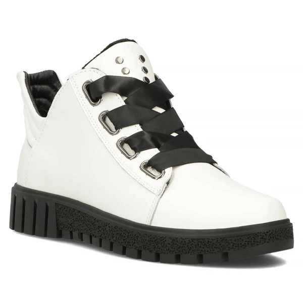 Trzewiki damskie na platformie - Filippo DBT3197/24, białe