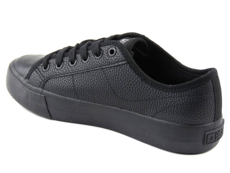 Trampki damskie ze skóry ekologicznej - Big Star GG274099, czarne