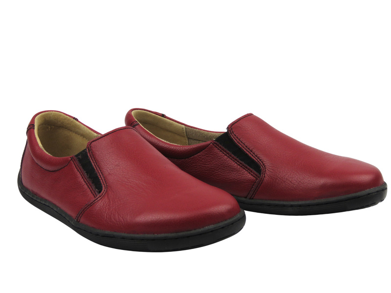 Barefooty, półbuty damskie Helios Komfort 452, czerwone