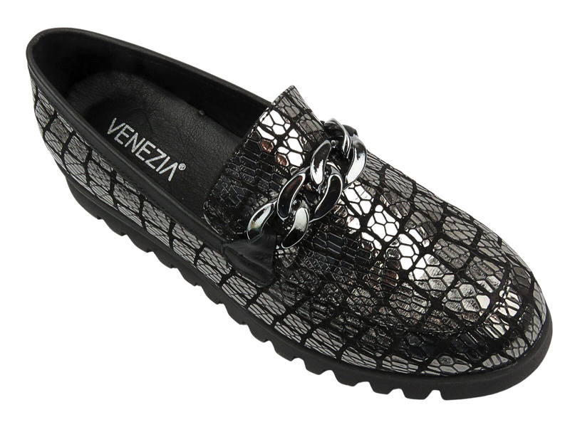 Lordsy Damskie VENEZIA A006LESIOBM028 Srebrne Wsuwane