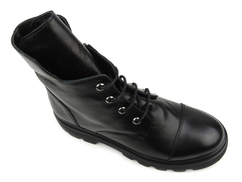 Botki, trzewiki damskie ze skóry naturalnej- VENEZIA 00101516D, czarne