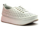 Półbuty damskie sportowe z ażurowym wykończeniem - VENEZIA 268147, białe