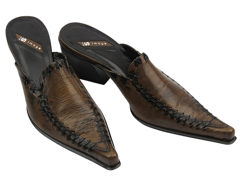 CZÓŁENKA DAMSKIE BUT-S E044B BRĄZOWE ZE SKÓRY NATURALNEJ VINTAGE