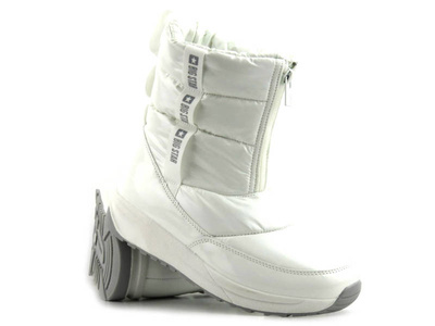 Wysokie śniegowce damskie na suwak - BIG STAR KK274393, białe