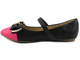 Półbuty dziecięce dziewczęce Badoxx 5BL-111, czarne z różowym noskiem